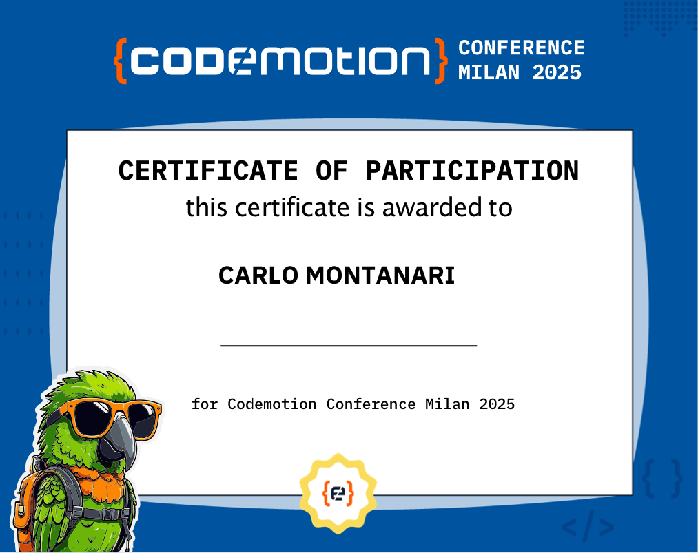Codemotion Milano '25 - The top Event for Developers! Explore the latest trends of backend, frontend, DevOps, and AI/ML
in two thrilling days of talks, keynotes, and panels!